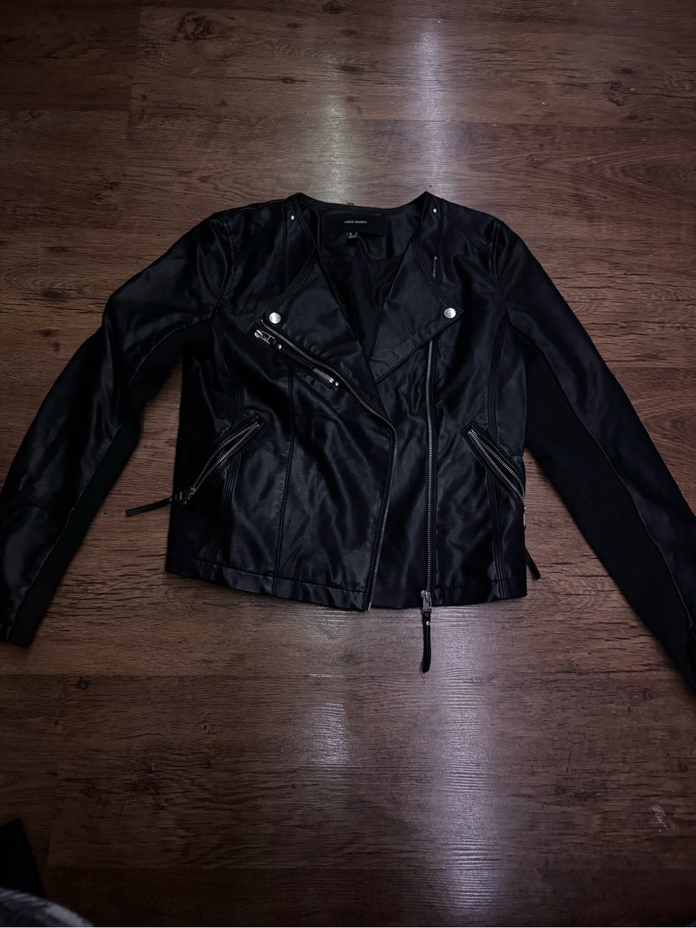 Vero Moda Black Faux Leather Moto Jacket